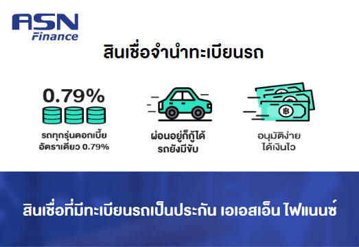 กู้เงินสด จากสินเชื่อรีไฟแนนซ์รถยน์ ASN Finance